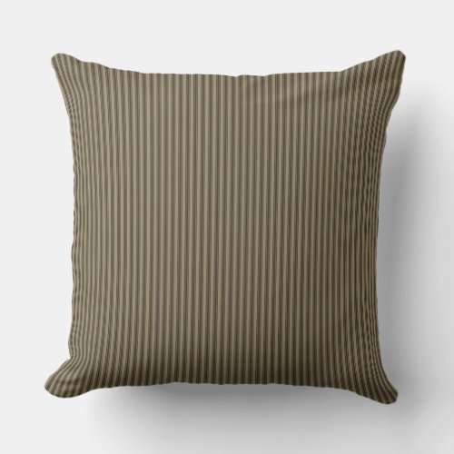 Natural Linen Ticking Stripe Throw Pillow
