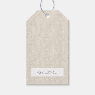 Natural Linen Timeless All Purpose Add Own Text Gift Tags
