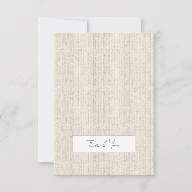 Natural Linen Timeless All Purpose Classic Thank You Card (Front)