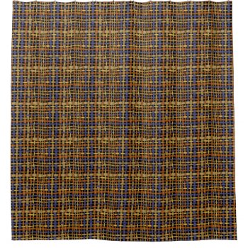 Natural Look Woven Strings Blue Shower Curtain by KreaturShop at Zazzle