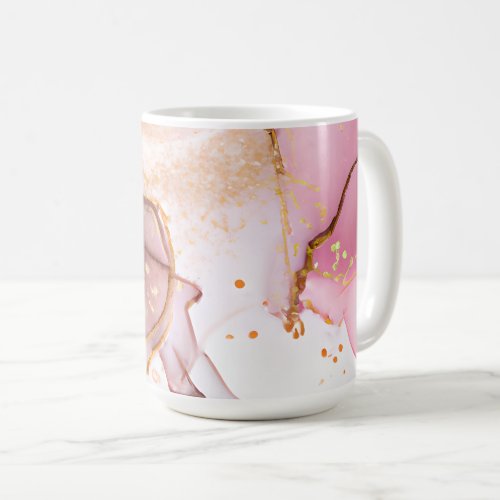 Natural luxury abstract fluid art painting in alco coffee mug