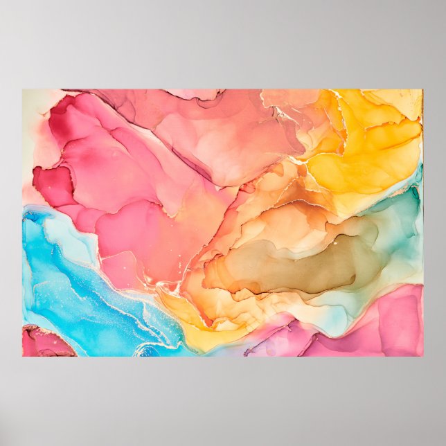 Natural luxury abstract fluid art painting in alco poster (Front)