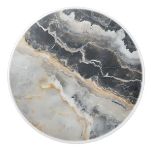 Natural Marble Gray Pattern Ceramic Knob