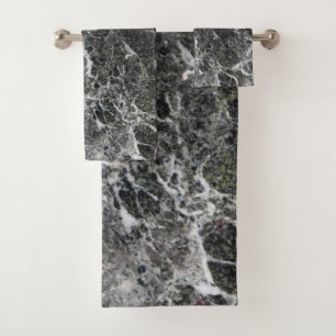 Natural Marble Stone In Gray Tones Bath Towel Set