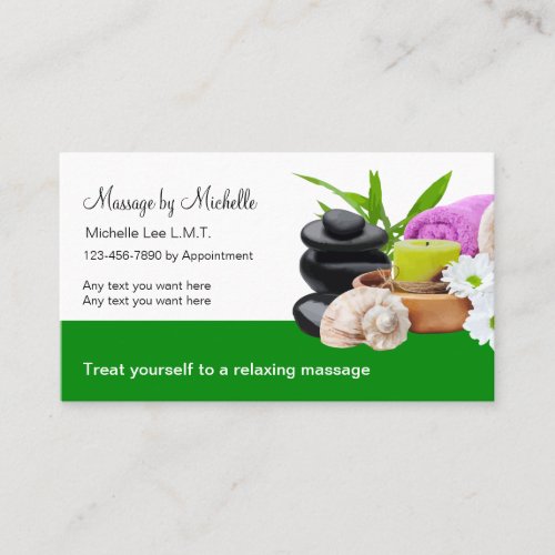 Natural Massage Service Business Cards