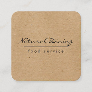 Natural Minimalist Brown Speckled Square Business Card