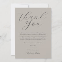 Natural Minimalist Wedding Thank You Card
