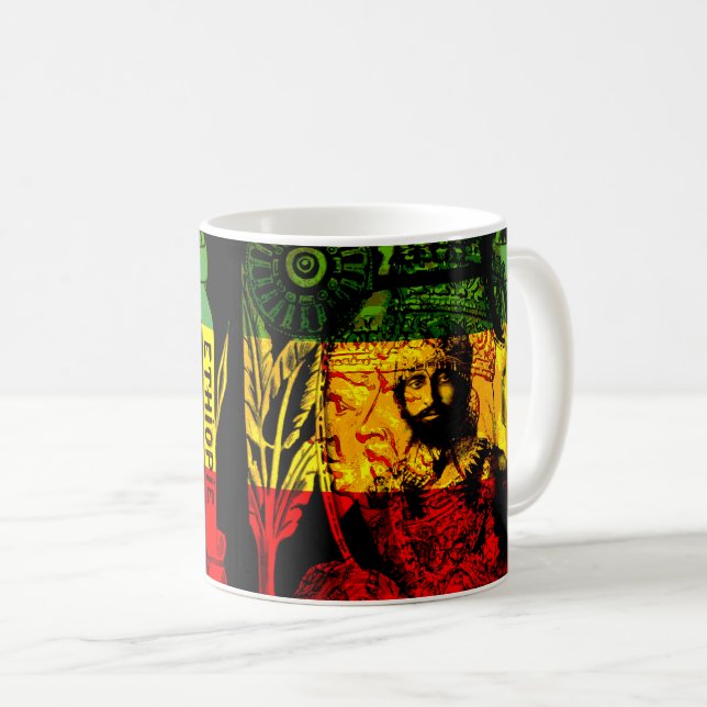 Natural Mystic Haile Selassie Rasta Design Coffee Mug (Front Right)
