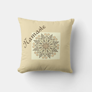 Natural Namaste Mandala Throw Pillow