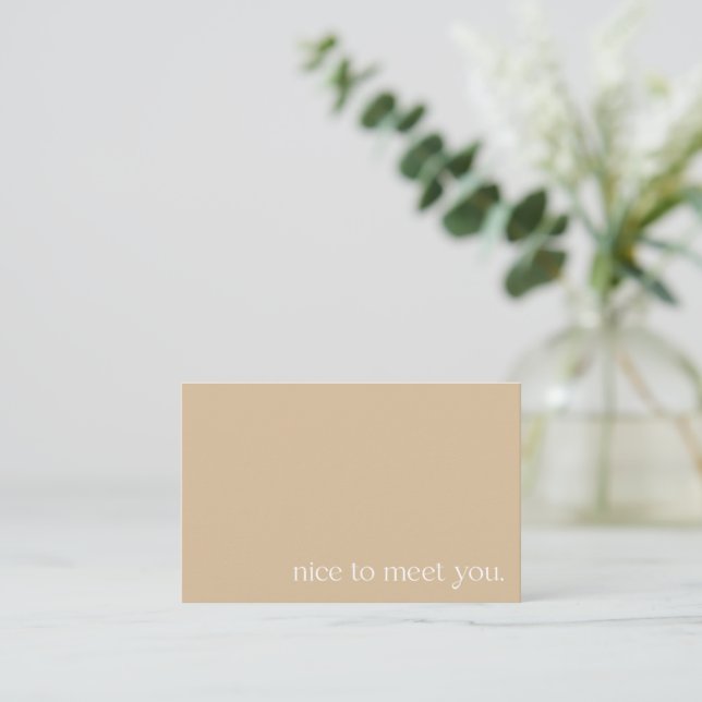 Natural, Nice to Meet You, Greeting, Business Card (Standing Front)