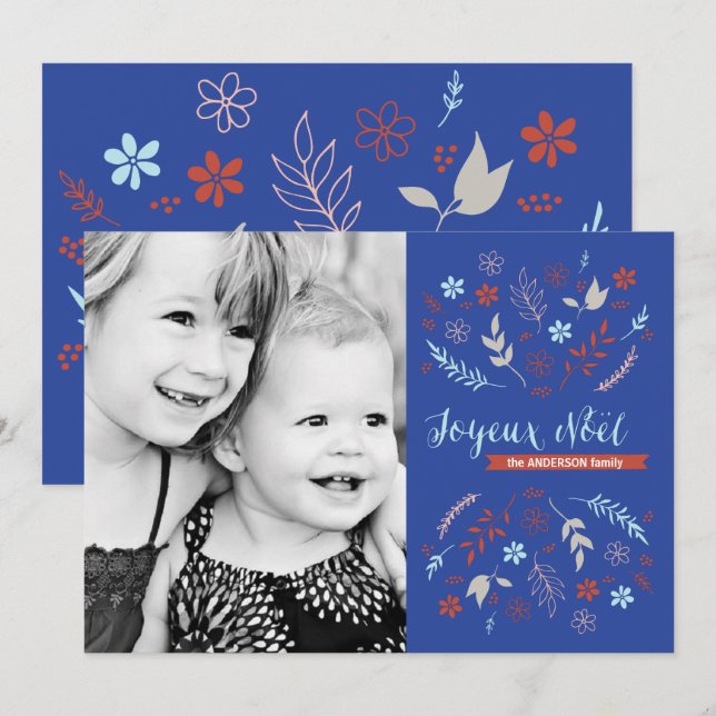 Natural Noël Christmas Holiday in Indigo (Front/Back)