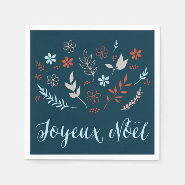 Natural Noël Christmas Holiday Napkins (Front)
