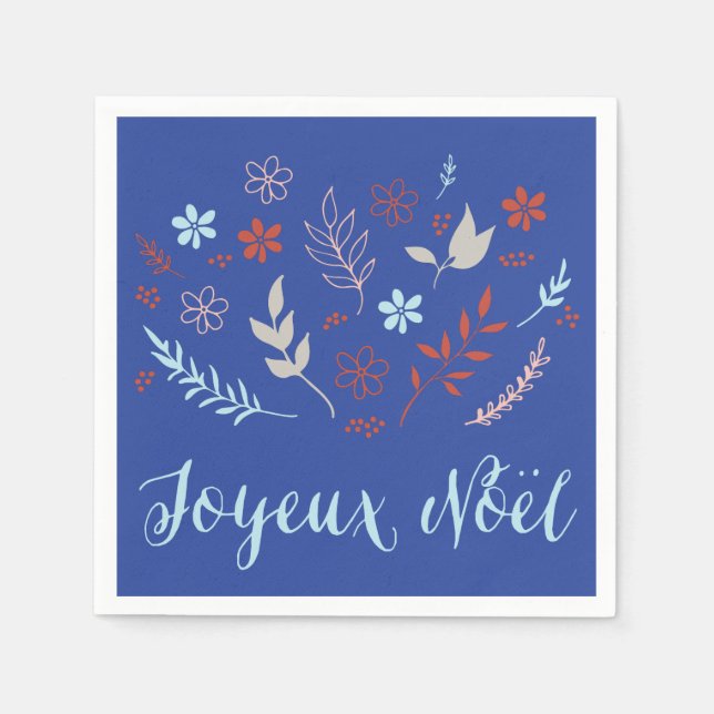 Natural Noël Christmas Holiday Napkins (Front)