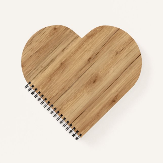 Natural Oak Wood Plank Texture with Warm Tones Notebook (Front)