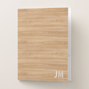 Natural Oak Wood Pocket Folder