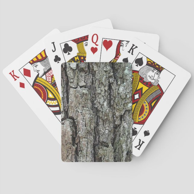 Natural Old Pine Bark Poker Cards (Back)
