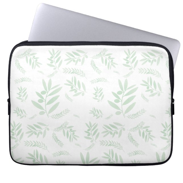 Natural Olive Branch Pattern Laptop Sleeve – Botan (Front)