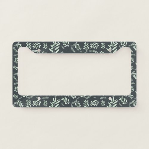 Natural olive branch pattern license plate frame