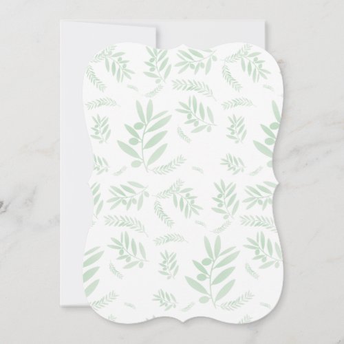 Natural olive branch pattern note card