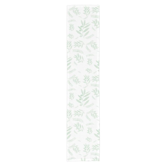 Natural Olive Branch Pattern Short Table Runner  (Front)