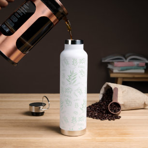 Natural Olive Branch Pattern Water Bottle – Eco
