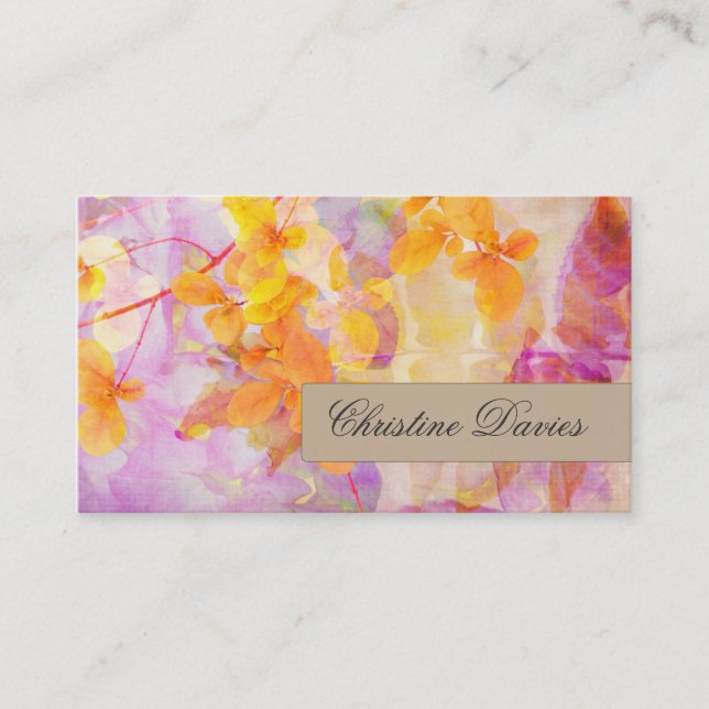 Natural orange leaves design  business card (Front)