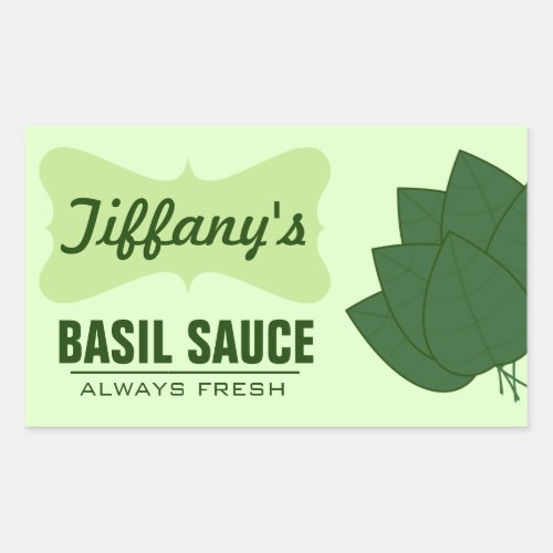 Natural Organic Basil Sauce Rectangular Sticker