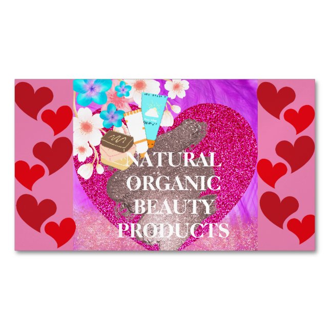 Natural Organic Beauty Glow Folded Business Card (Front)