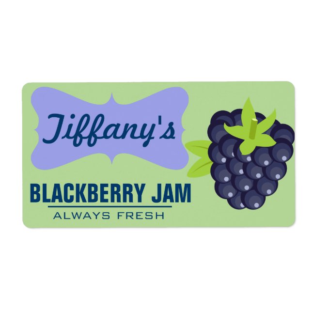 Natural Organic | Blackberry Jam | Handmade Jams Label (Front)