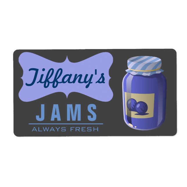 Natural Organic | Blueberry Jam | Handmade Jams Label (Front)