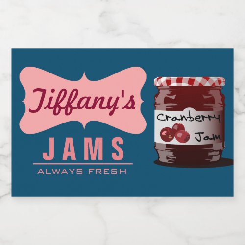 Natural Organic  Cranberry Jam  Handmade Jams Food Label