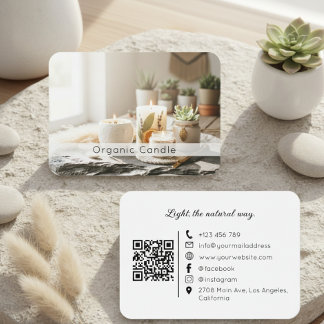 Natural Organic Handmade Candle QR Code  Business Card