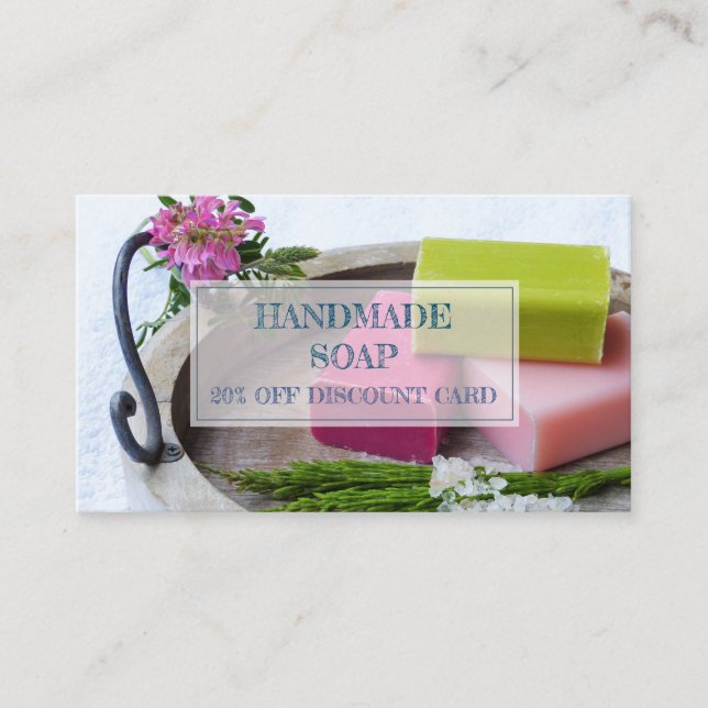 Natural Organic Handmade Soap Discount Card (Front)