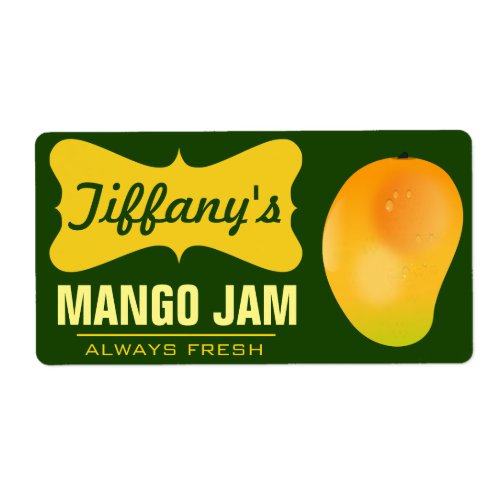 Natural Organic Mango Jam Label