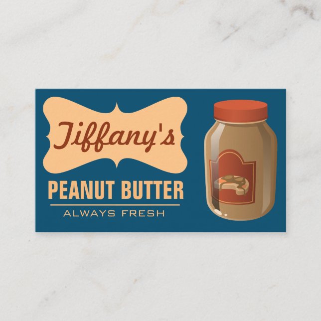 Natural | Organic Peanut Butter | Handmade Butter Business Card (Front)