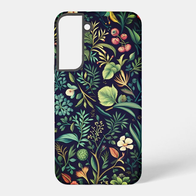 Natural pattern of flowers and leaves  samsung galaxy case (Back)