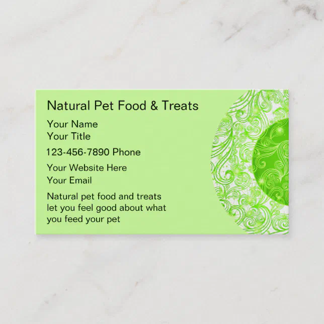 Natural Pet Food Business Cards Zazzle