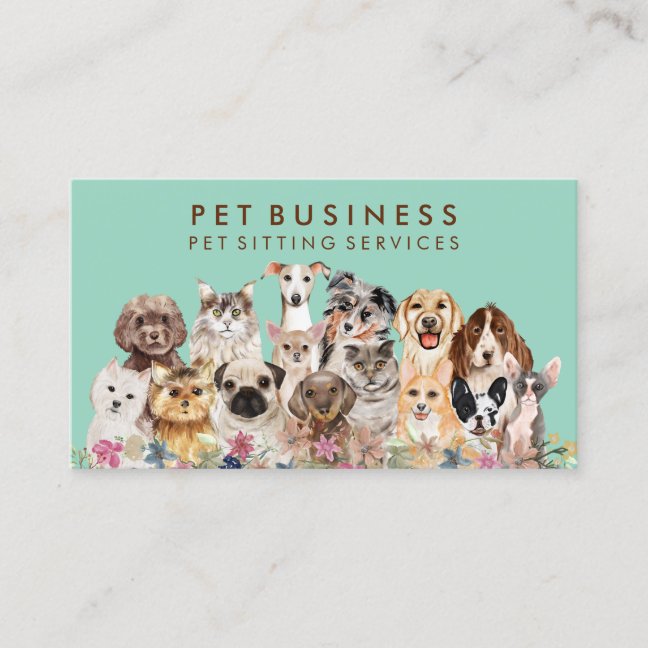 Natural Pet Grooming Shampoo Service Business Card