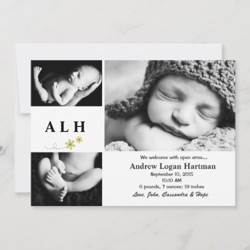 Natural - Photo Birth Announcement