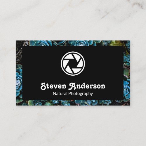 Natural Photography  Gardening  Camera Icon Business Card