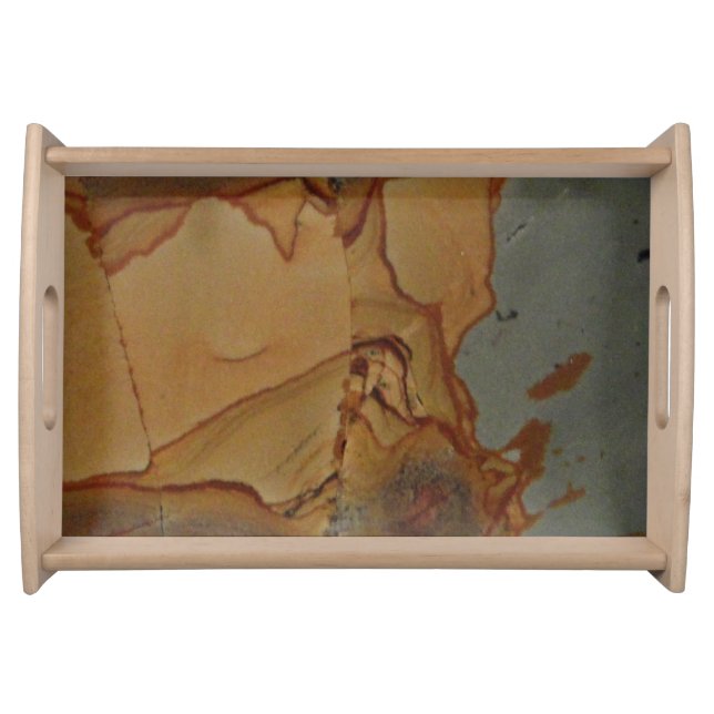 Natural Picture Rock Cabochon Photo Serving Tray (Front)