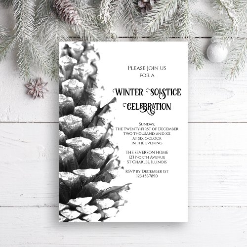 Natural Pine Cone Woodland Winter Solstice  Invitation