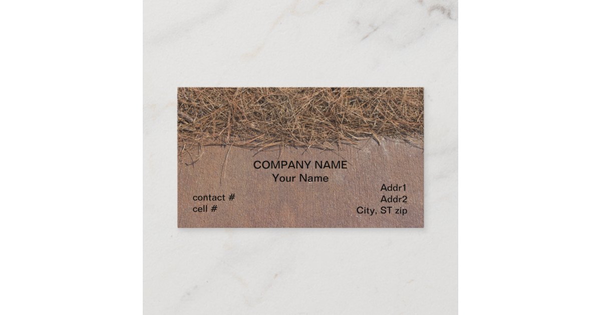 Natural pinestraw mulch business card Zazzle