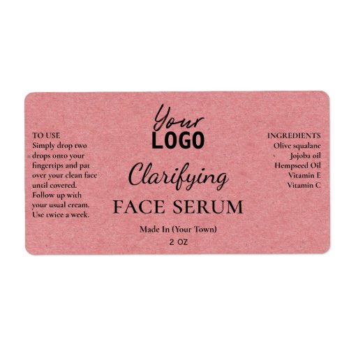 Natural Pink Paper Texture Clarifying Serum Labels