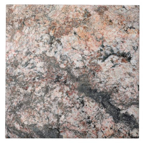 Natural Pink Peach Grey Rock Texture Pattern Photo Ceramic Tile