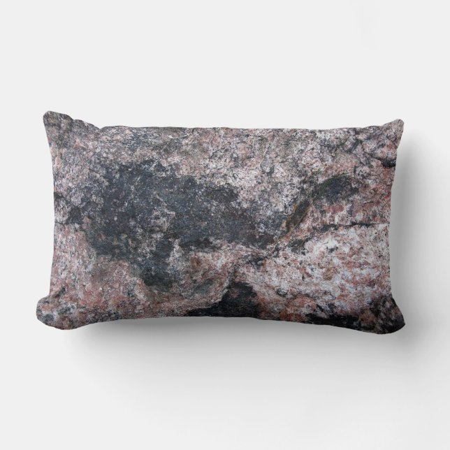 Natural Pink Rock Texture Lumbar Pillow (Front)