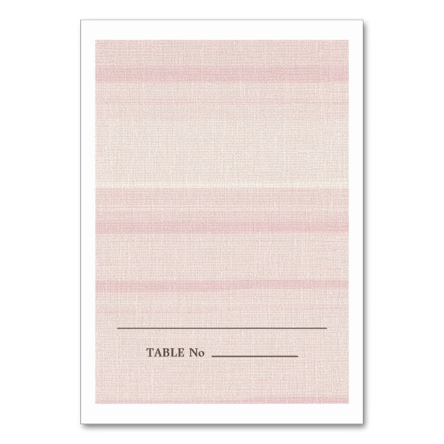 Natural Pink Stripes Escort Wedding Place Cards