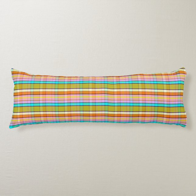 Natural Plaid F Body Pillow (Front)
