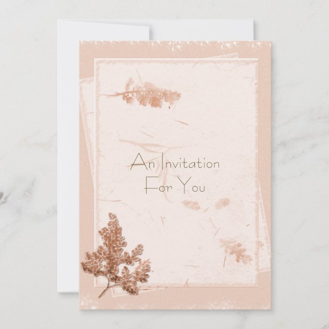Natural Pressed Flower Look Personalized Invitation (Front)