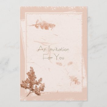 Natural Pressed Flower Look Personalized Invitation by cowboyannie at Zazzle